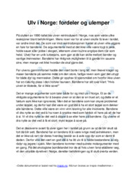 Ulv i Norge | fordeler og ulemper