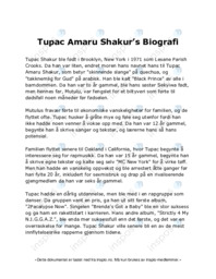 Tupac Amaru Shakur’s Biografi