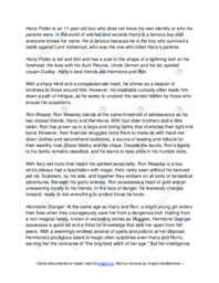 Main characters in Harry Potter