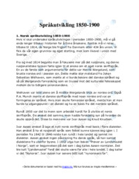 Språkutvikling 1850|1900