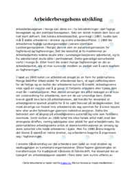 Arbeiderbevegelsens utvikling