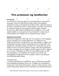 Ytre prosesser og landformer