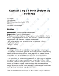Kapittel 2 og 3 i Senit (bølger og stråling)