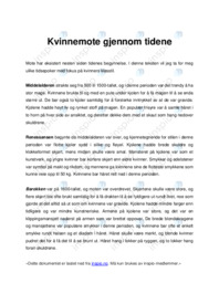 Kvinnemote gjennom tidene
