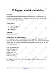 Vi bygger molekylmodeller
