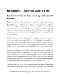 Romerriket imperiets vekst og fall
