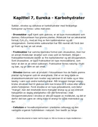 Kapittel 7, Eureka – Karbohydrater