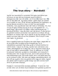 The true story –  Norskstil