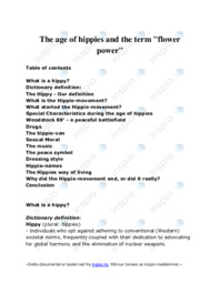 The age of hippies and the term “flower power”