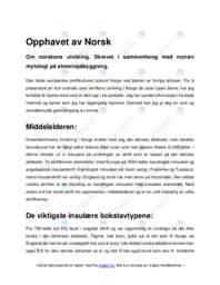 Opphavet av Norsk