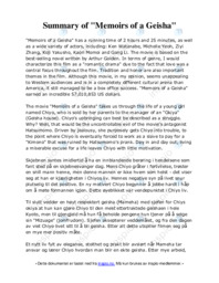 Summary of Memoirs of a Geisha