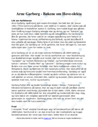 Arne Garborg – Bøkene om Hove-slekta