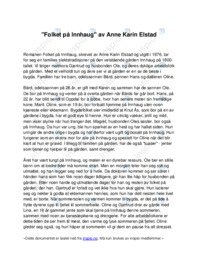 Folket på Innhaug | Anne Karin Elstad