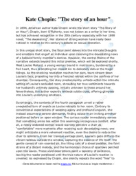 Kate Chopin: “The story of an hour”