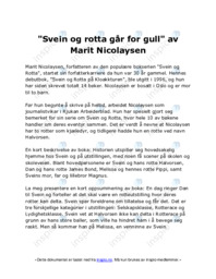 Svein og rotta går for gull av Marit Nicolaysen