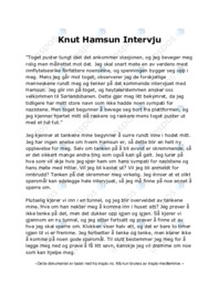 Knut Hamsun Intervju