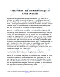 “Kristendom – den tiende landeplage” | Arnulf Øverland