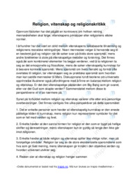 Religion, vitenskap og religionskritikk