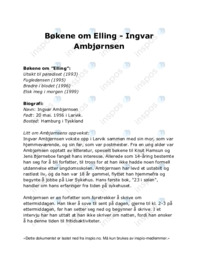 Bøkene om Elling – Ingvar Ambjørnsen