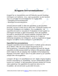 Kroppens forsvarsmekanismer