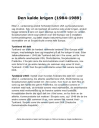 Den kalde krigen (1984-1989)