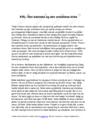 KRL | Den katolske og den ortodokse kirke