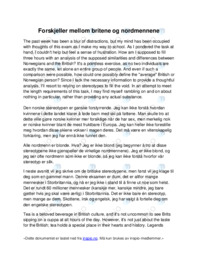 Forskjeller mellom britene og nordmennene