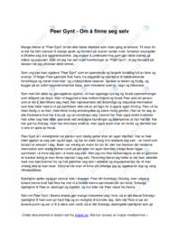 Peer Gynt | Om å finne seg selv