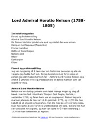 Lord Admiral Horatio Nelson (1758-1805)