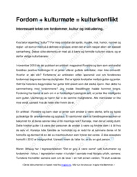 Fordom + kulturmøte