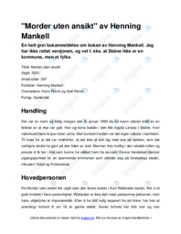 Morder uten ansikt av Henning Mankell