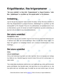 Krigslitteratur, fire krigsromaner