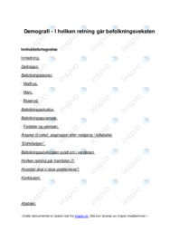 Demografi | I hvilken retning går befolkningsveksten