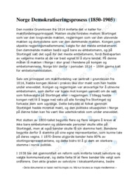 Norge Demokratiseringsprosess av fra 1850 til 1905