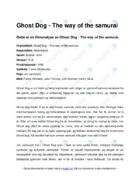Ghost Dog – The way of the samurai
