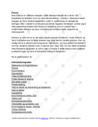 Særemne om Knut Hamsun