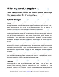 Hitler og jødeforfølgelsen