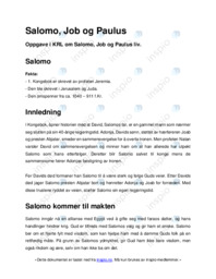 Salomo, Job og Paulus