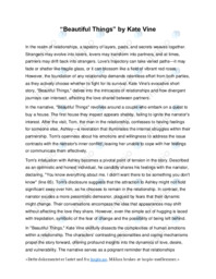 Beautiful Things | Kate Vine | Analyse