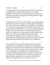 ‘The Larder’ | Analysis | Noter til Engelsk