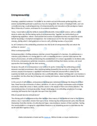 Entrepreneurship | Speech Manuscript | Engelsk oppgave