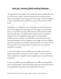 Everyone Talked Loudly in Chinatown | Anne Jew