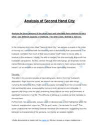 Second Hand City | Analysis