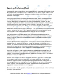 Speech on The Future of Retail | Engelsk oppgave