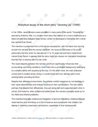 Growing Up | Analytical essay