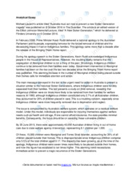 Stolen Generation | Analytical essay