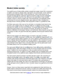 Modern Indian society | Essay | Engelsk