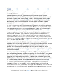 Tesco engelsk aflevering | PR Assistant | Manuscript for speech