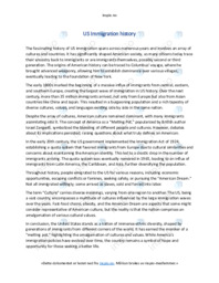 US Immigration History | Engelsk oppgave