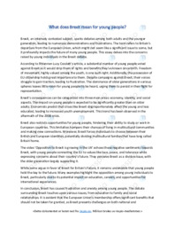 What does Brexit mean for Young people | Essay | Engelsk